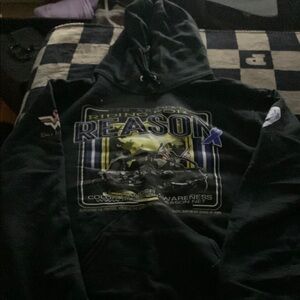Black Graphic Hoodie with Racing Design